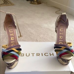 Butrich Multicolor Strappy Platform Heels